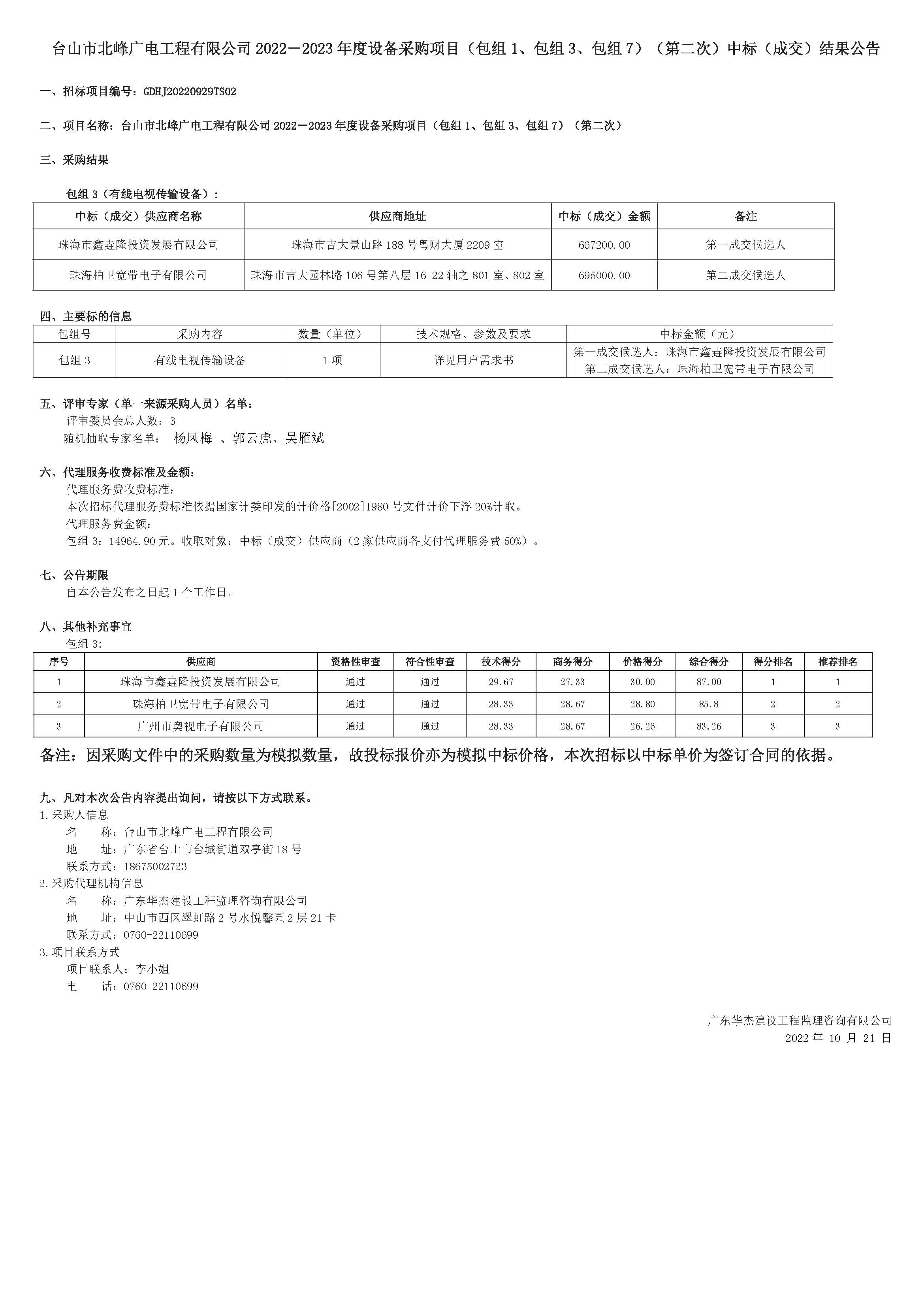 中标（成交）结果公告 Rev.2